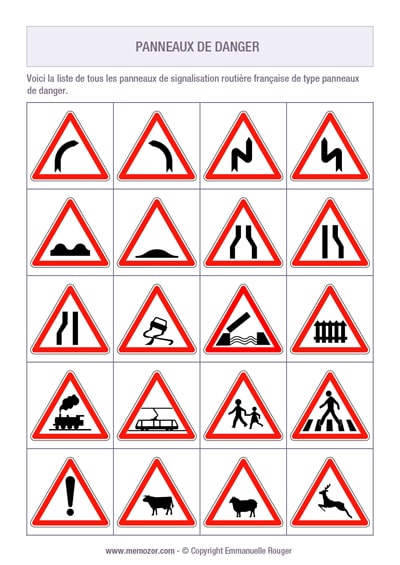 200 Panneaux de signalisation routière à imprimer Memozor