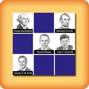 Matching game for seniors - Presidents of the US - online and free