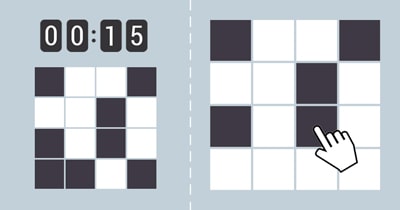 Memory game - Grid of black squares to memorize