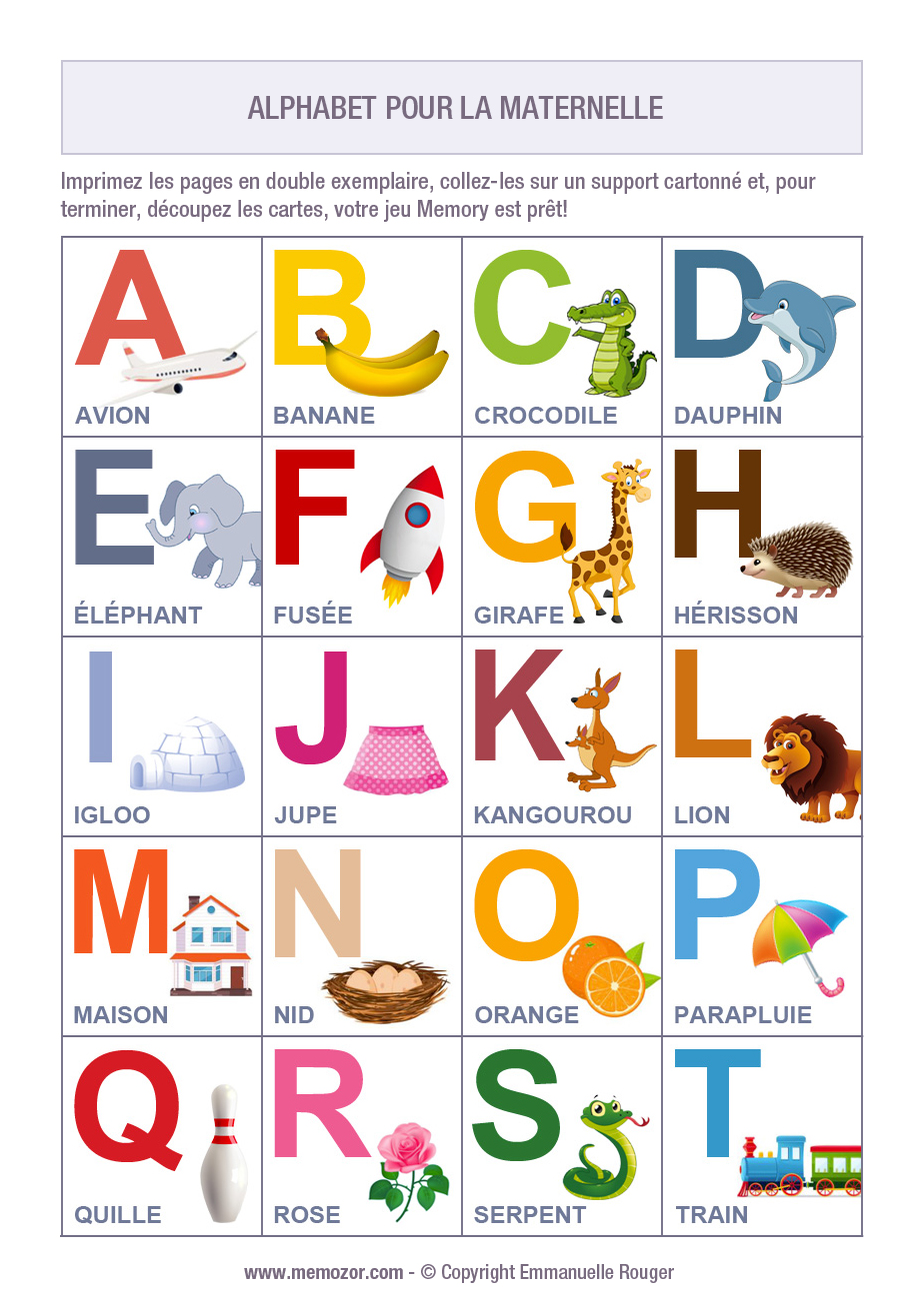 Fiches à imprimer pour apprendre à écrire l'alphabet