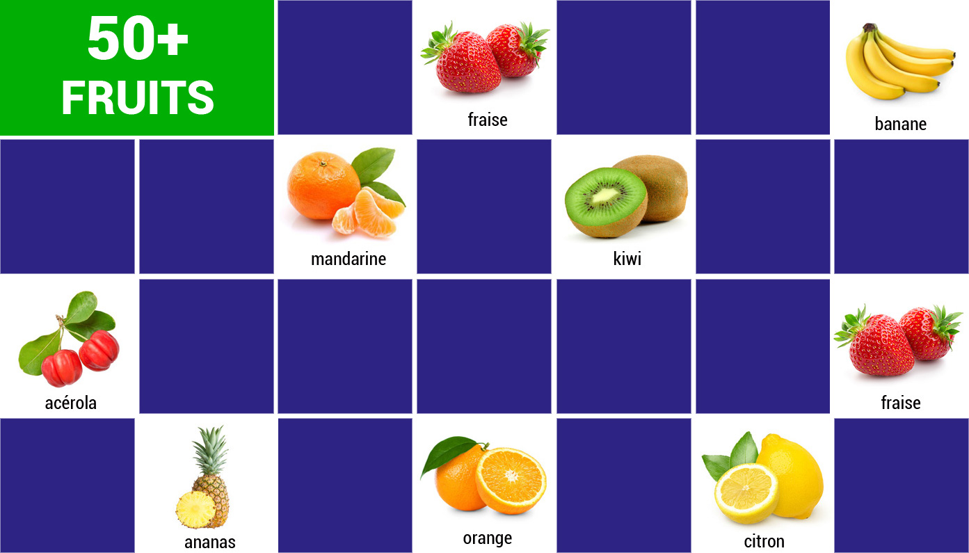 Matching Game With 50 Fruits Online Free Memozor