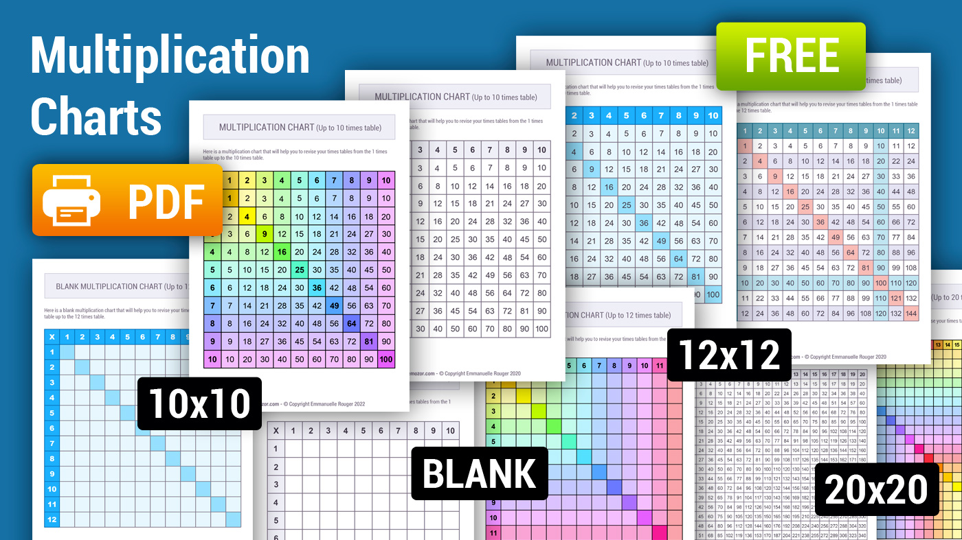 Many Printable Multiplication Charts Free PDF Memozor