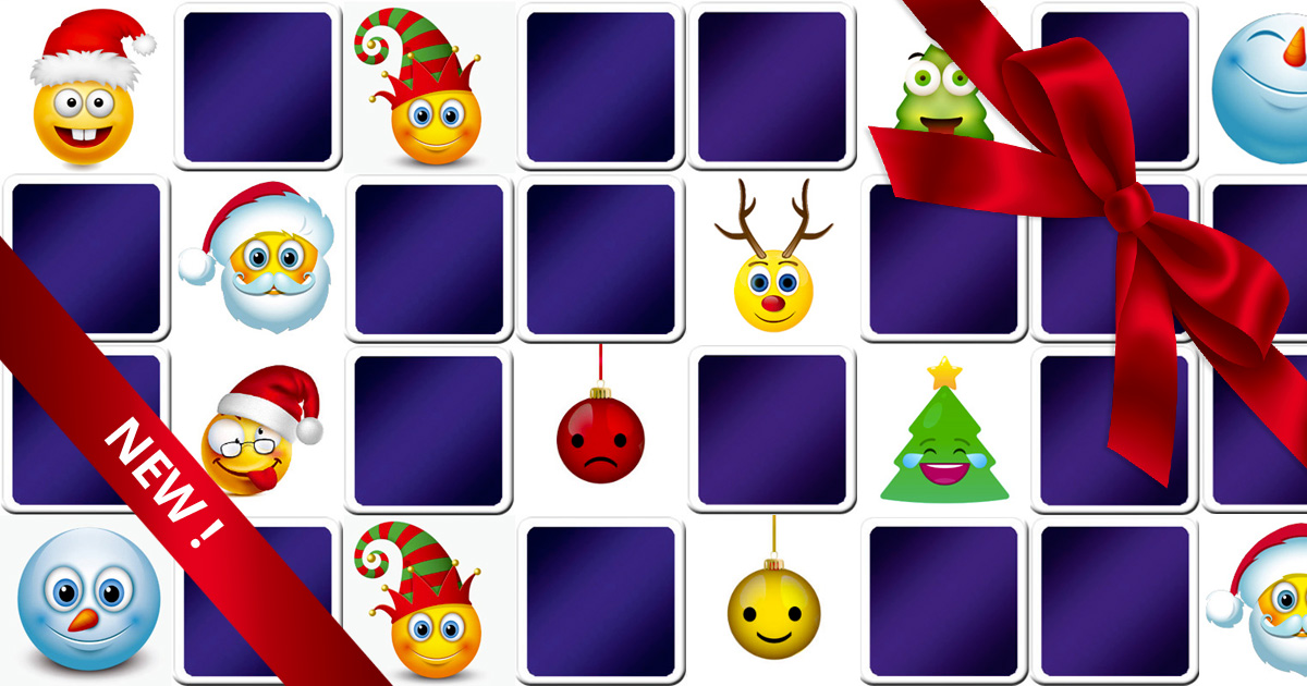 Play matching game for adults - Christmas emoji - Online & Free  Memozor