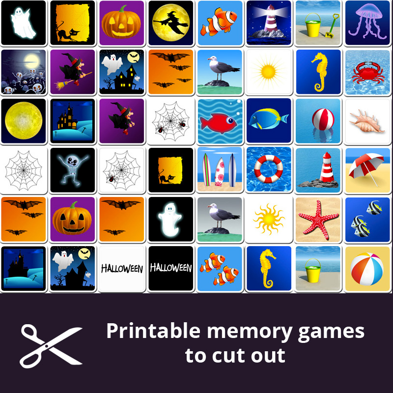printable matching games kids print cut memozor