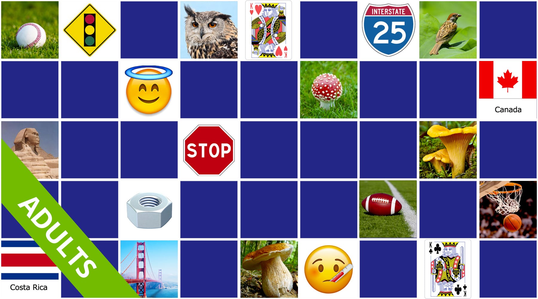 pictures for memory game for adults