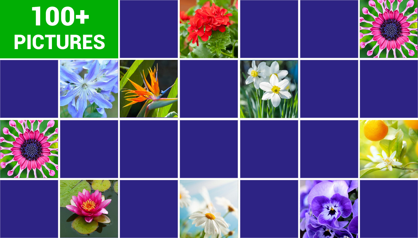 Difficult Memory Game For Seniors Flowers